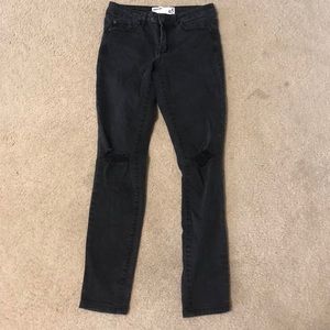 Black, Ripped Skinny Jeans